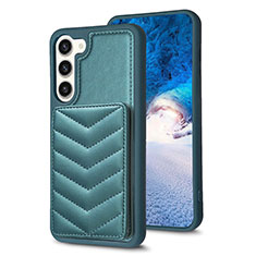 Soft Silicone Gel Leather Snap On Case Cover BF1 for Samsung Galaxy S22 5G Green