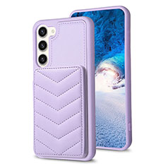 Soft Silicone Gel Leather Snap On Case Cover BF1 for Samsung Galaxy S22 Plus 5G Clove Purple