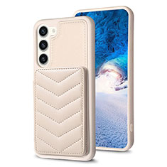 Soft Silicone Gel Leather Snap On Case Cover BF1 for Samsung Galaxy S22 Plus 5G Khaki