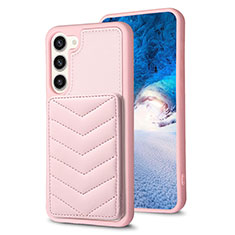 Soft Silicone Gel Leather Snap On Case Cover BF1 for Samsung Galaxy S23 Plus 5G Rose Gold