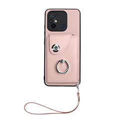 Soft Silicone Gel Leather Snap On Case Cover BF1 for Xiaomi Poco C55 Rose Gold