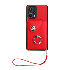 Soft Silicone Gel Leather Snap On Case Cover BF1 for Xiaomi Poco F5 5G Red