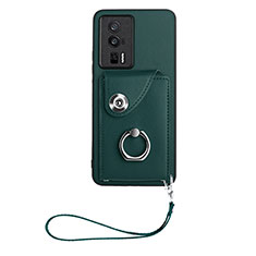 Soft Silicone Gel Leather Snap On Case Cover BF1 for Xiaomi Poco F5 Pro 5G Midnight Green
