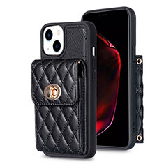 Soft Silicone Gel Leather Snap On Case Cover BF2 for Apple iPhone 14 Plus Black