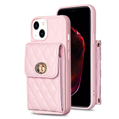 Soft Silicone Gel Leather Snap On Case Cover BF2 for Apple iPhone 14 Plus Rose Gold