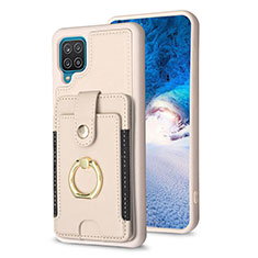 Soft Silicone Gel Leather Snap On Case Cover BF2 for Samsung Galaxy A12 Nacho Khaki