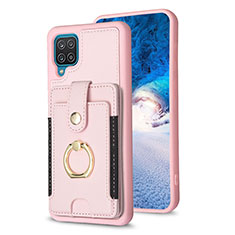 Soft Silicone Gel Leather Snap On Case Cover BF2 for Samsung Galaxy A12 Nacho Rose Gold