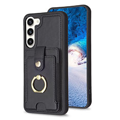 Soft Silicone Gel Leather Snap On Case Cover BF2 for Samsung Galaxy S23 Plus 5G Black