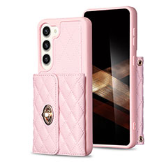 Soft Silicone Gel Leather Snap On Case Cover BF3 for Samsung Galaxy S24 Plus 5G Rose Gold
