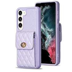 Soft Silicone Gel Leather Snap On Case Cover BF4 for Samsung Galaxy S23 5G Clove Purple