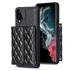 Soft Silicone Gel Leather Snap On Case Cover BF5 for Samsung Galaxy A12 Nacho Black