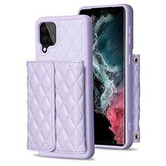 Soft Silicone Gel Leather Snap On Case Cover BF5 for Samsung Galaxy A12 Nacho Clove Purple
