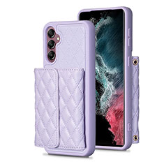 Soft Silicone Gel Leather Snap On Case Cover BF5 for Samsung Galaxy A14 5G Clove Purple
