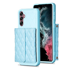Soft Silicone Gel Leather Snap On Case Cover BF5 for Samsung Galaxy A14 5G Sky Blue