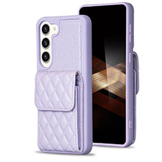 Soft Silicone Gel Leather Snap On Case Cover BF5 for Samsung Galaxy S24 5G Clove Purple