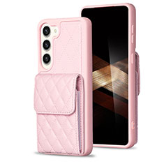 Soft Silicone Gel Leather Snap On Case Cover BF5 for Samsung Galaxy S24 Plus 5G Rose Gold