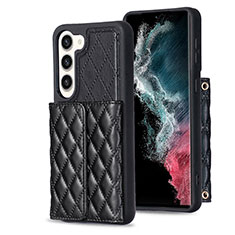 Soft Silicone Gel Leather Snap On Case Cover BF6 for Samsung Galaxy S22 Plus 5G Black