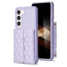 Soft Silicone Gel Leather Snap On Case Cover BF6 for Samsung Galaxy S24 5G Clove Purple