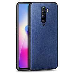 Soft Silicone Gel Leather Snap On Case Cover C02 for Oppo Reno2 Z Blue