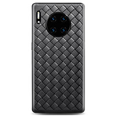 Soft Silicone Gel Leather Snap On Case Cover D01 for Huawei Mate 30 5G Black