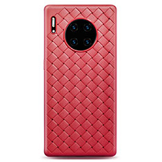 Soft Silicone Gel Leather Snap On Case Cover D01 for Huawei Mate 30 Pro Red