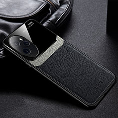 Soft Silicone Gel Leather Snap On Case Cover FL1 for Huawei Honor 100 Pro 5G Black