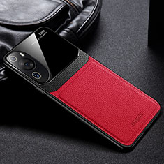 Soft Silicone Gel Leather Snap On Case Cover FL1 for Huawei P60 Art Red