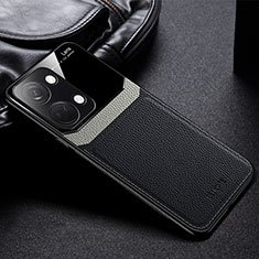 Soft Silicone Gel Leather Snap On Case Cover FL1 for OnePlus Ace 2V 5G Black