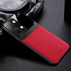 Soft Silicone Gel Leather Snap On Case Cover FL1 for OnePlus Ace 2V 5G Red