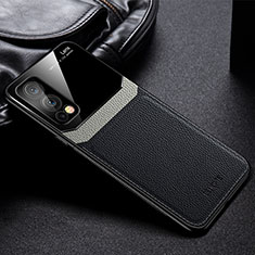 Soft Silicone Gel Leather Snap On Case Cover FL1 for OnePlus Nord 2 5G Black