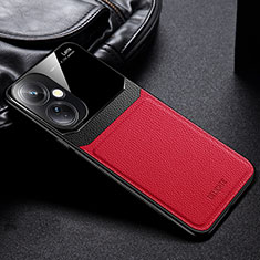 Soft Silicone Gel Leather Snap On Case Cover FL1 for OnePlus Nord CE 3 5G Red