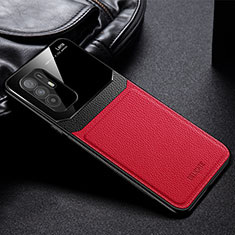 Soft Silicone Gel Leather Snap On Case Cover FL1 for Oppo F19 Pro+ Plus 5G Red