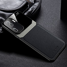 Soft Silicone Gel Leather Snap On Case Cover FL1 for Oppo Reno11 Pro 5G Black