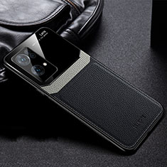Soft Silicone Gel Leather Snap On Case Cover FL1 for Oppo Reno7 Pro 5G Black
