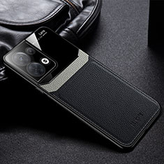 Soft Silicone Gel Leather Snap On Case Cover FL1 for Oppo Reno8 5G Black