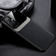 Soft Silicone Gel Leather Snap On Case Cover FL1 for Oppo Reno8 Lite 5G Black