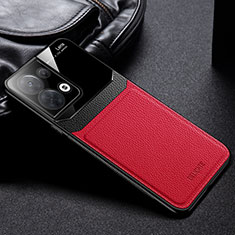 Soft Silicone Gel Leather Snap On Case Cover FL1 for Oppo Reno9 5G Red