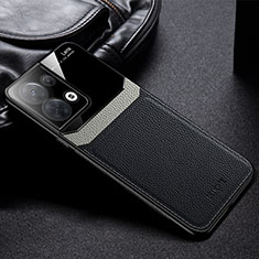 Soft Silicone Gel Leather Snap On Case Cover FL1 for Oppo Reno9 Pro 5G Black