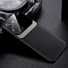 Soft Silicone Gel Leather Snap On Case Cover FL1 for Realme 10 Pro 5G Black