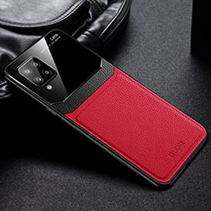 Soft Silicone Gel Leather Snap On Case Cover FL1 for Samsung Galaxy A42 5G Red