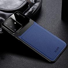 Soft Silicone Gel Leather Snap On Case Cover FL1 for Samsung Galaxy A81 Blue