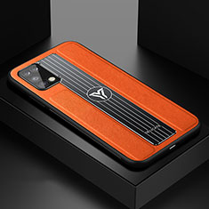Soft Silicone Gel Leather Snap On Case Cover FL1 for Samsung Galaxy M02s Orange