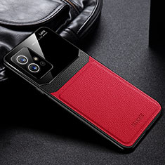 Soft Silicone Gel Leather Snap On Case Cover FL1 for Vivo iQOO Z6 5G Red