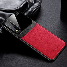 Soft Silicone Gel Leather Snap On Case Cover FL1 for Vivo Y11s Red