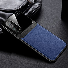 Soft Silicone Gel Leather Snap On Case Cover FL1 for Xiaomi Mi 10T 5G Blue