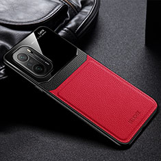Soft Silicone Gel Leather Snap On Case Cover FL1 for Xiaomi Mi 11X 5G Red