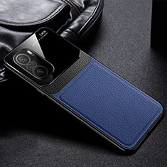 Soft Silicone Gel Leather Snap On Case Cover FL1 for Xiaomi Poco M5S Blue