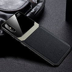 Soft Silicone Gel Leather Snap On Case Cover FL1 for Xiaomi Redmi 9A Black