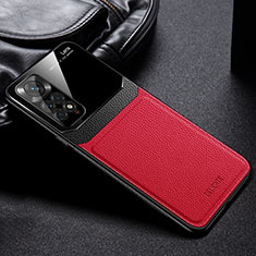 Soft Silicone Gel Leather Snap On Case Cover FL1 for Xiaomi Redmi Note 11 Pro 4G Red
