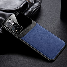 Soft Silicone Gel Leather Snap On Case Cover FL1 for Xiaomi Redmi Note 11S 5G Blue